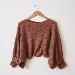 DUSTY PINK CROP SWEATER